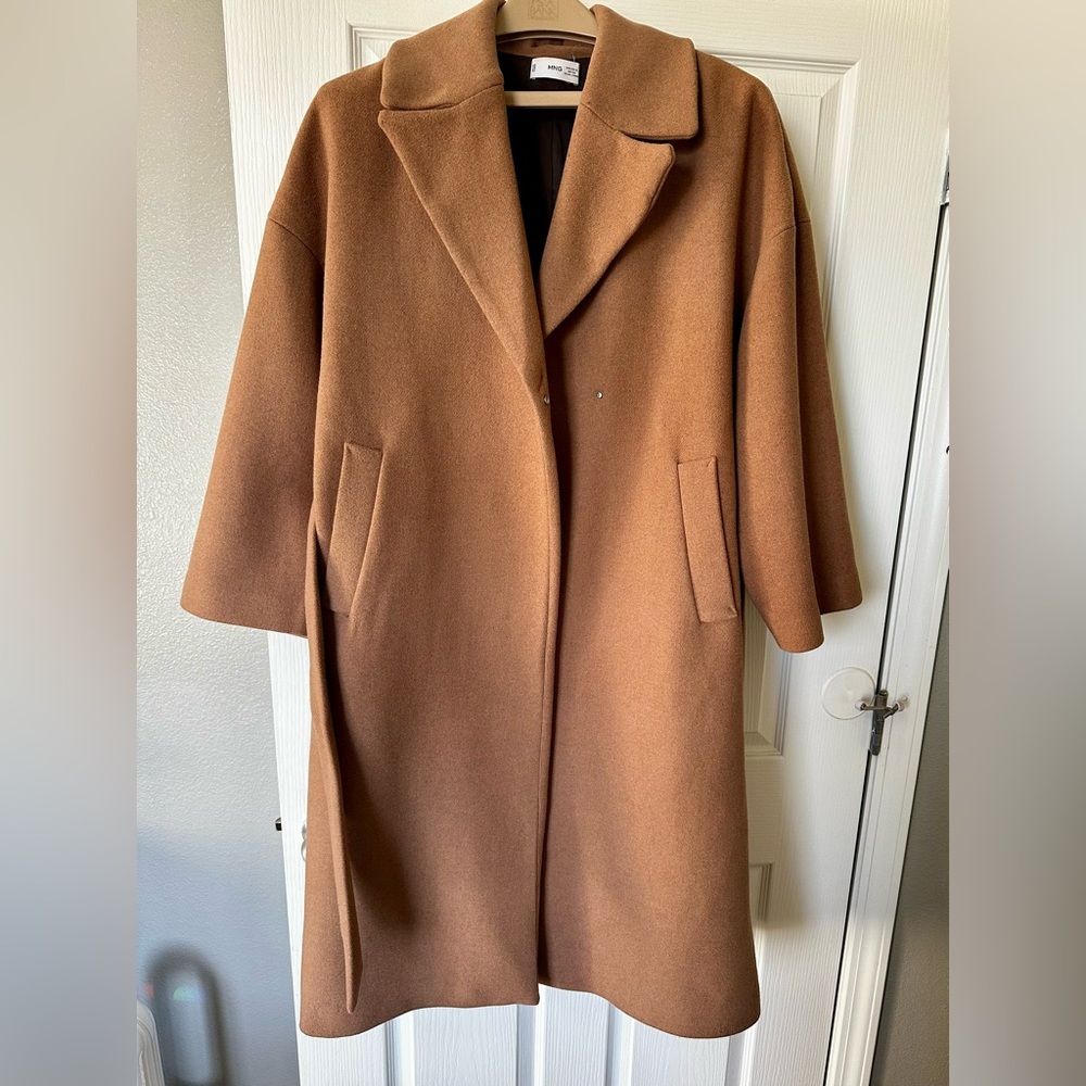 Mango Wool Coat With Belt XL